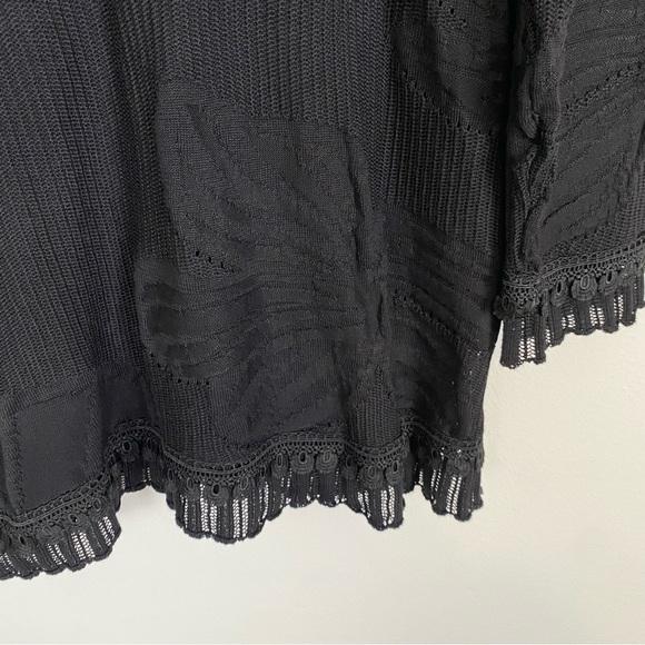 Antthony Originals Black Floral Texture Lace Trim Stretch Sz M Whimsygoth Witchy - Picture 6 of 9